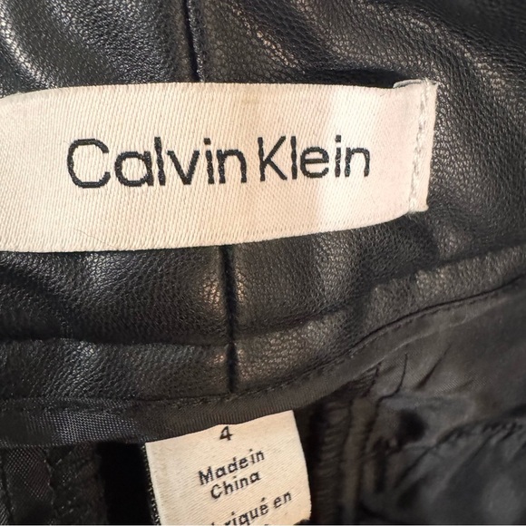 Calvin Klein Faux Leather Pants Black Size 4 - Picture 8 of 11